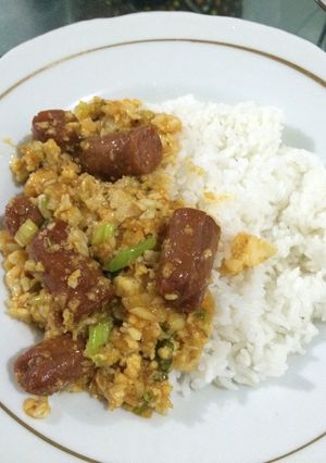 Foto resep BBQ Sausages & Scrambled Eggs
