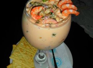 Una foto de Ceviche de camarón tigre
