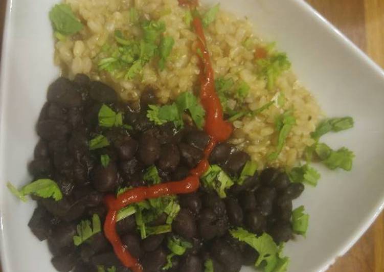 Recipe of Homemade No-Soak Black Beans w/Lime-Cilantro Brown Rice