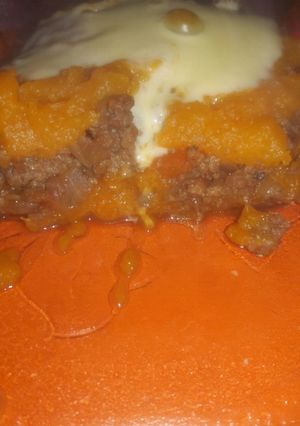 Una foto de Pastel de carne con puré de zapallo calabaza