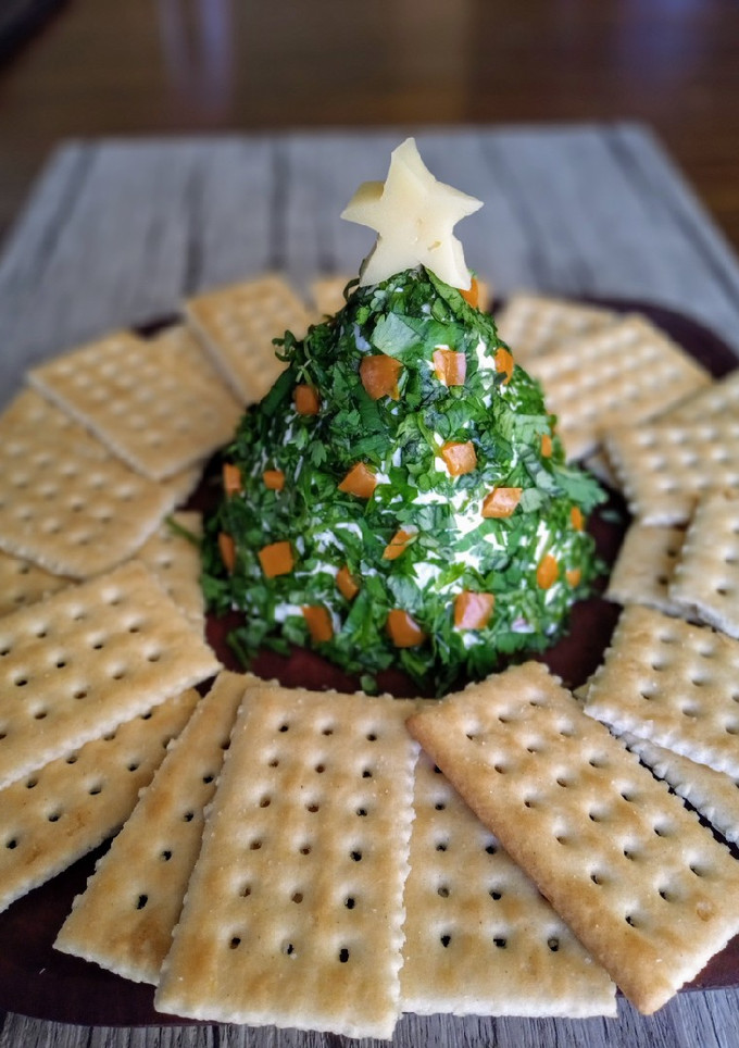 Una foto de Pino navideño de queso crema 🎄