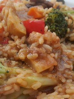Una foto de Arroz caldoso con verduras