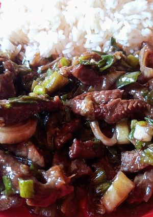 Una foto de Carne mongoliana