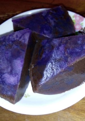 Foto resep Puding marmer (cokelat ubi ungu low sugar)