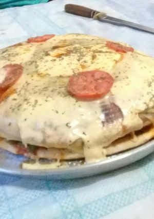 Una foto de Lomo a la pizza!!