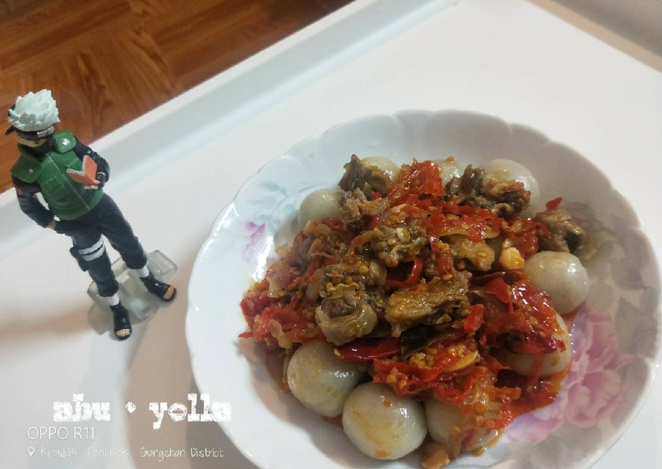 Cilok rica rica jeroan daging sapi 😗😗