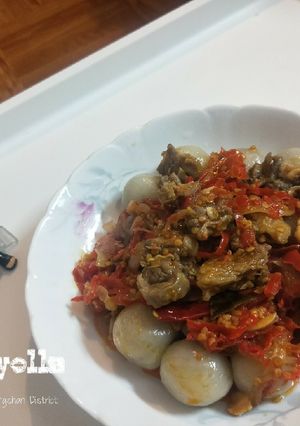Foto resep Cilok rica rica jeroan daging sapi 😗😗