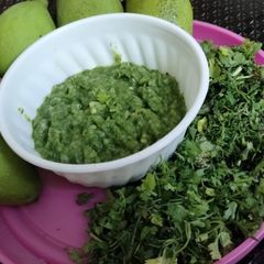 A picture of Green chutney.