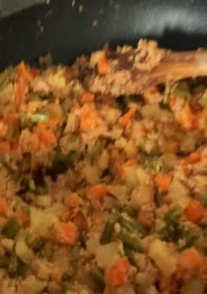Una foto de Picado de verduras con carne