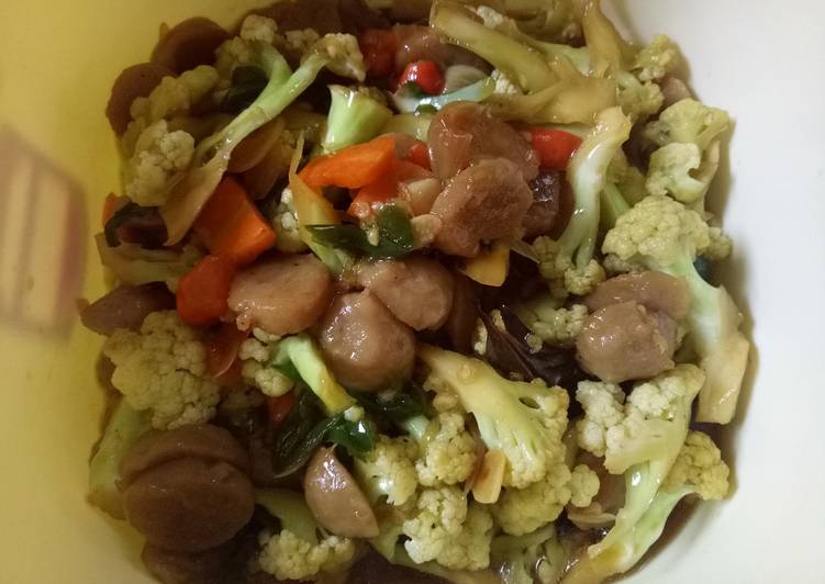 Oseng Kembang Kol+Bakso