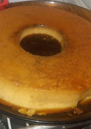 Una foto de Budin de pan con flan