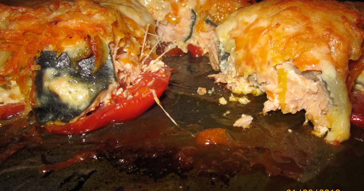 Горбуша на овощной подушке в духовке пошаговый рецепт с фото