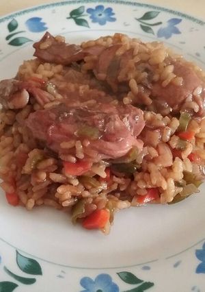 Una foto de Conejo con arroz 