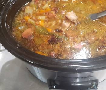 Fast Cooking Methods Crock pot leftover bone in ham lentil soup Savory Delicious