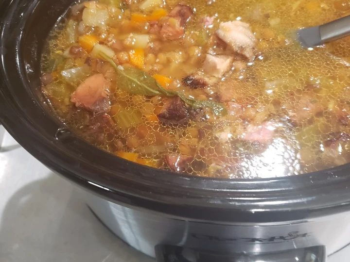 Recipe Crock pot leftover bone in ham lentil soup the So Delicious You can take Joss in your mouth