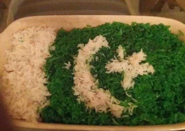 Recipe of Any-night-of-the-week Sweet Rice decorated as Pakistani flag