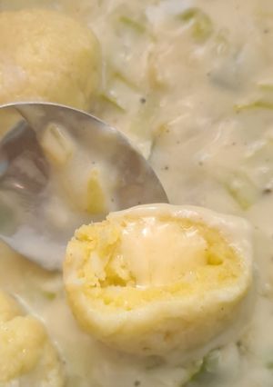 Una foto de Ñoquis de papa rellenos 😋