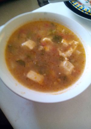 Una foto de Sopa de papa con queso