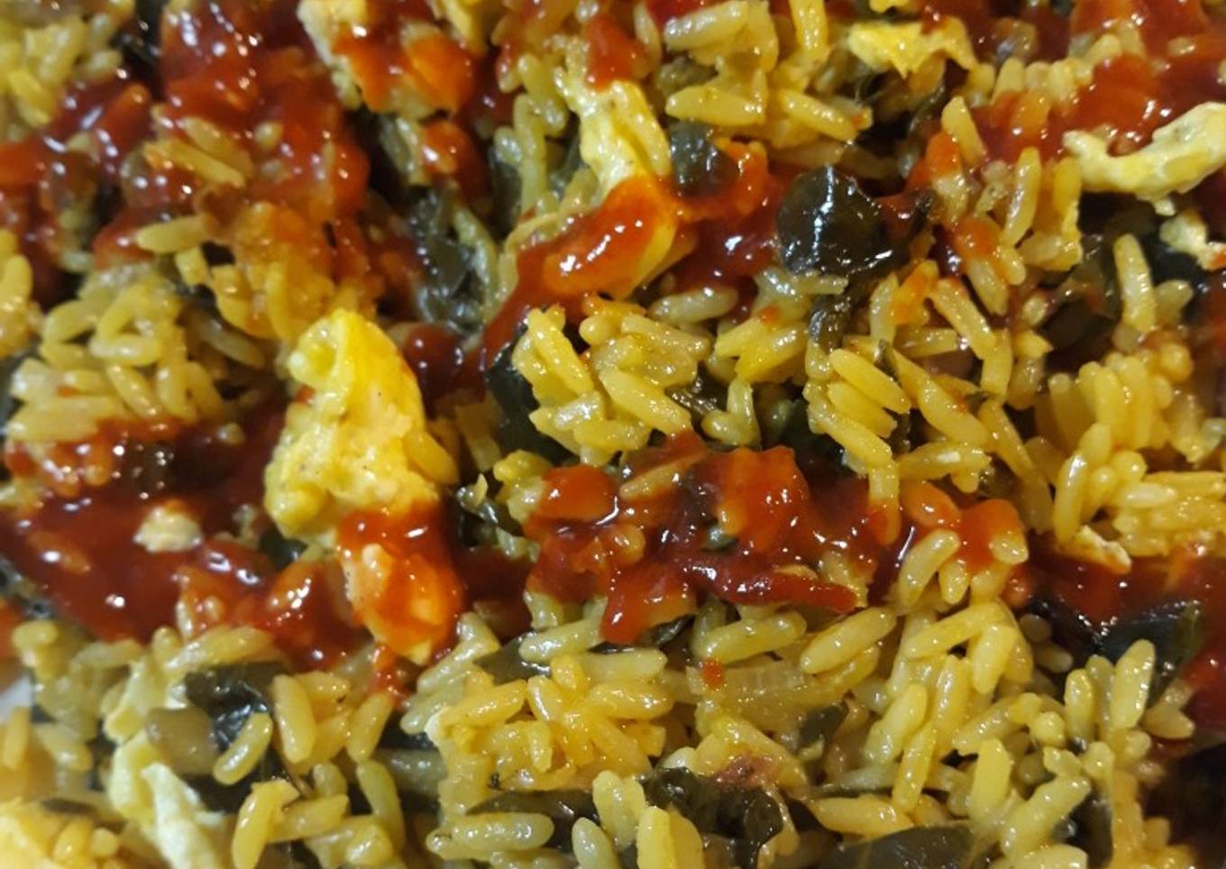 Yellow Rice, Collard Stirfry