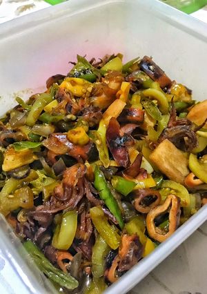 Foto resep Cumi asin cabe hijau (simple)
