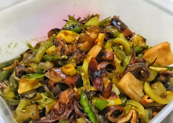 Cumi asin cabe hijau (simple)