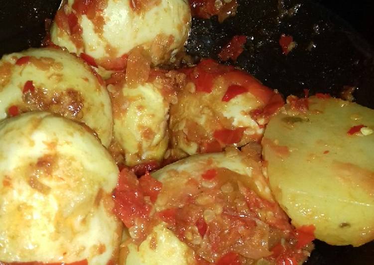 Resep Telor bulat balado Anti Gagal