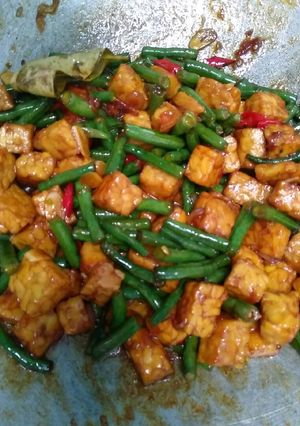 Foto resep Oseng kacang panjang tempe