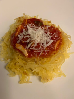 A picture of Spaghetti Squash with Marinara Sauce.