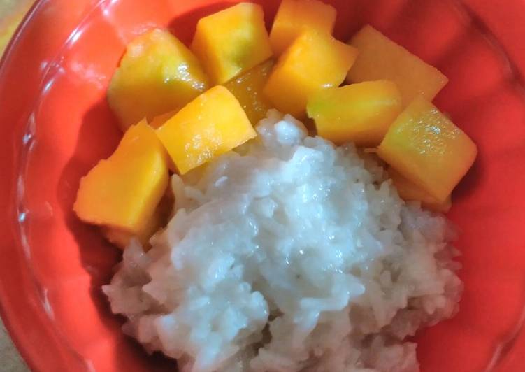 Cara Gampang Menyiapkan Manggo Sticky Rice (rice cooker) yang Bisa Manjain Lidah