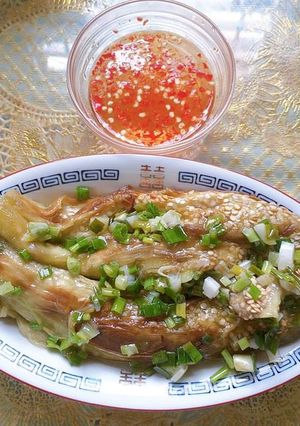 Hình của món Cà Tím Nướng Mỡ Hành.