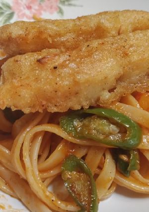 Foto resep Spaghetti Spicy BBQ Sauce with Dori