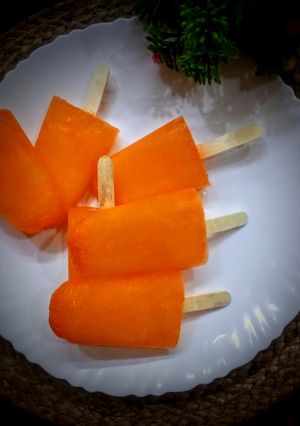 A picture of Orange Popsicle ice cream.