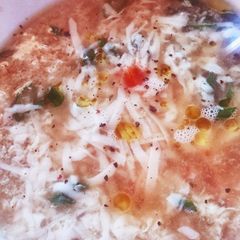 A picture of Italian egg drop soup (stracchiatella).