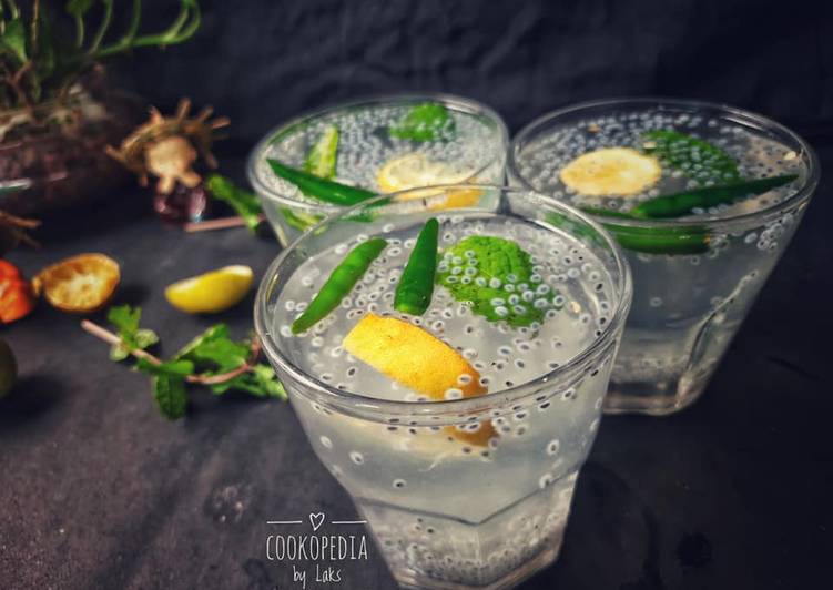 Kulukki Sarbath A refreshing Basil Lemon ginger chilli drink