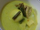 Sayur bumbu kuning santan (Telor,Tahu,ayam dan kacang panjang)