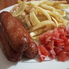 Home made fries and sausages.... A picture of Home made fries and sausages.....