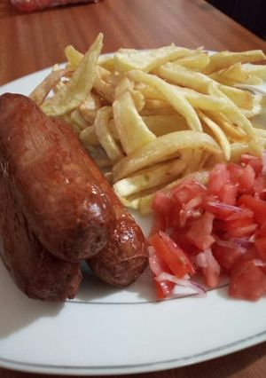 A picture of Home made fries and sausages.....