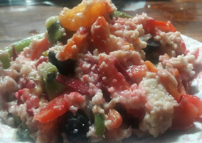 Steps to Prepare Any-night-of-the-week Oats fruit veggie salad