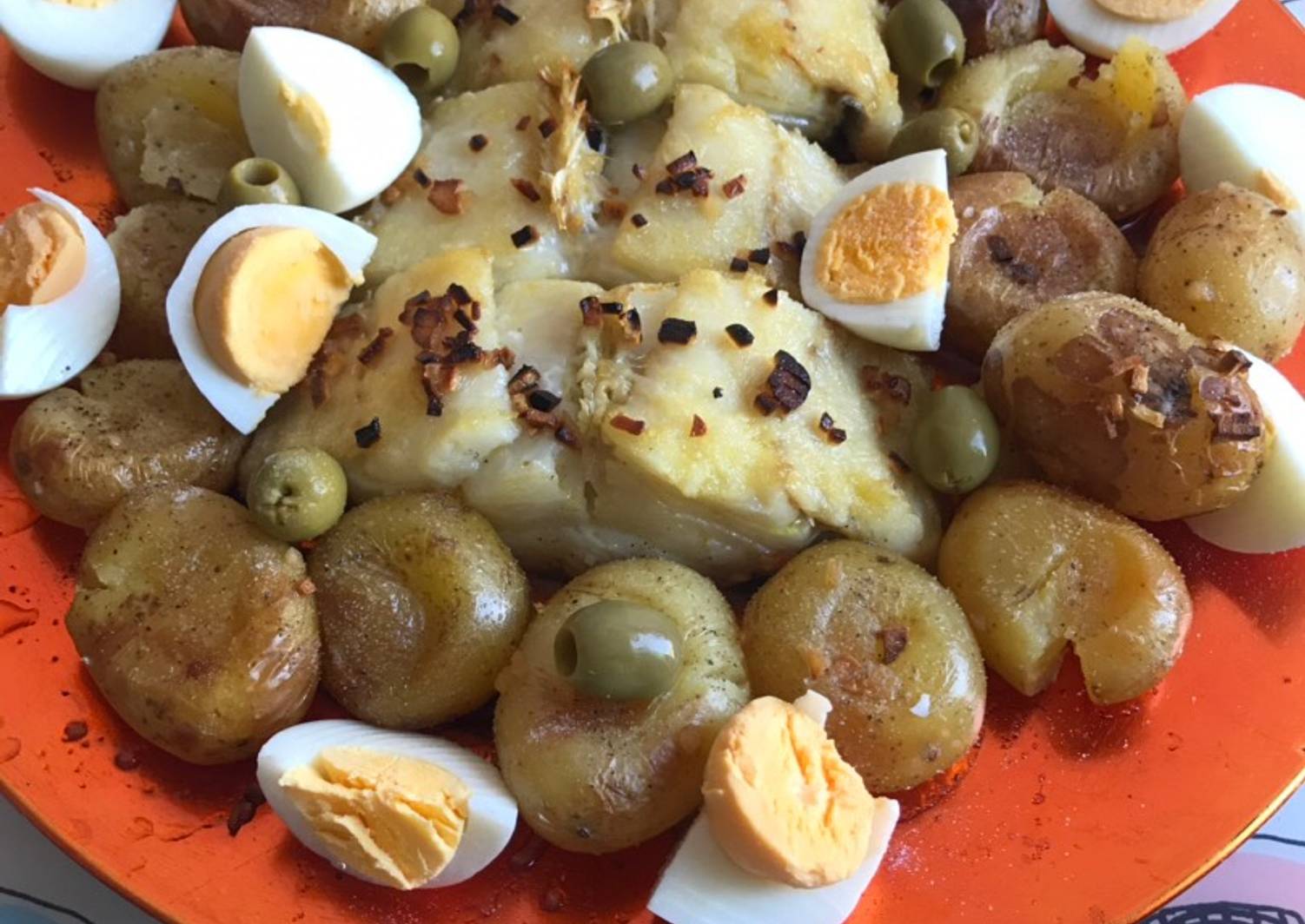 Bacalhau com pamonha de batata