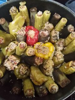 صورة لوصفة محشي الكوسا والباذنجان والفلفل على الطريقه المصريه