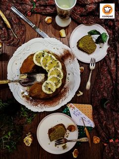 Une photo de Cake au citron & matcha🍰🍋🍵