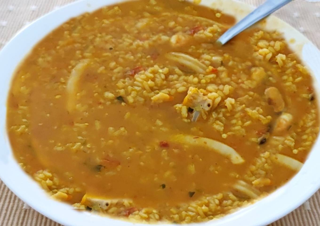 Arroz integral meloso con marisco hecho en Mambo Cecotec