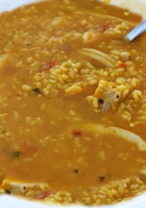 Una foto de Arroz integral meloso con marisco hecho en Mambo Cecotec
