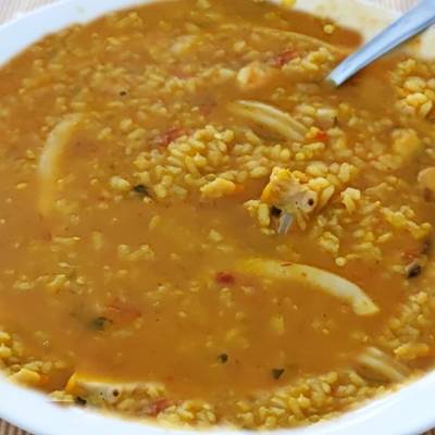 Arroz integral meloso con marisco hecho en Mambo Cecotec