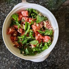 A picture of Watermelon, rocket and feta salad.