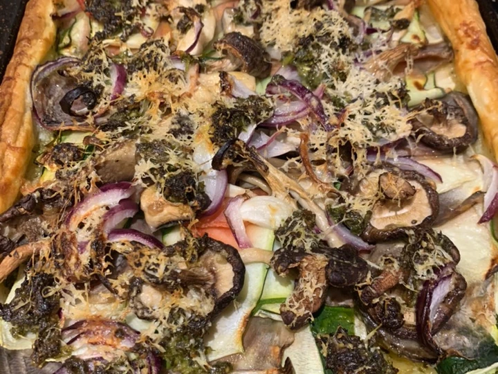 Easy Steps Prepare Recipes Seasonal Vegetable and pesto puff pastry tart the Delicious Appealing.