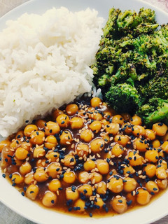 Foto di Ceci glassati con broccoli e riso basmati