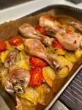 Muslitos de pollo con cama de verduritas