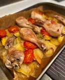 Muslitos de pollo con cama de verduritas
