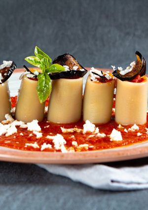 A picture of Paccheri alla Norma 2.0.